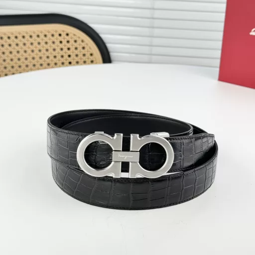 Ferragamo, automatic belt, double-sided top-grain cowhide