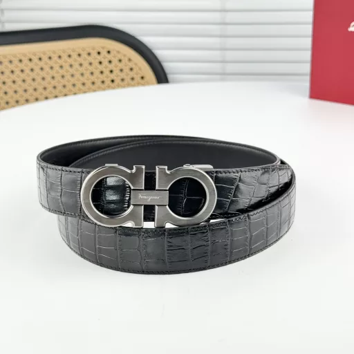 Ferragamo, automatic belt, double-sided top-grain cowhide