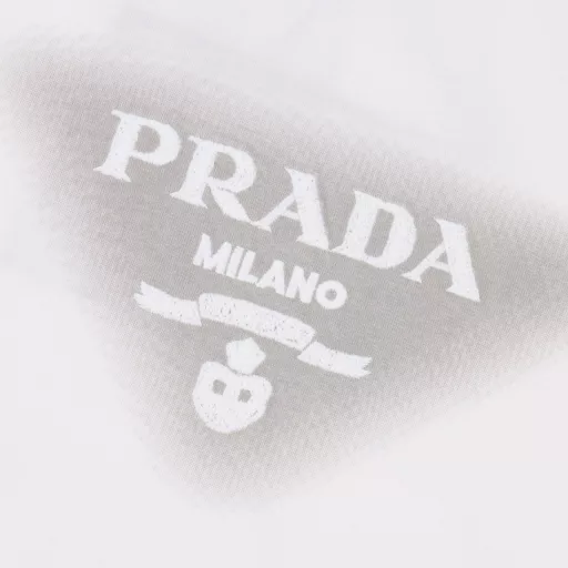 Prada 25ss triangle logo embroidery and inkjet short-sleeved T-shirtThe fabric is made of high-weight 260g combed cotton, customized 1:1 thread, comfortable and skin-friendly, no strange feeling,Customized dyed fabric, high textile density, good drape, not easy to deform, thick weave plus compact spinning process,Will not affect the breathability of the fabric, the color saturation is very high Customized auxiliary materials three labels,The triangle logo inkjet and logo embroidery process on the chest, simple and freshA versatile and good-looking short-sleeved loose version covers the flesh and makes it look thin and not picky