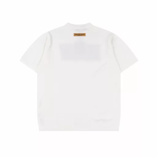 LOUIS VUITTON LV colorful leopard print letter intarsia short-sleeved T-shirtOriginal purchase, using 40-count double-ply combed cotton, woven on a German Dornier 12 knitting machine, wool jacquard, wool washing, custom accessories, loose fit