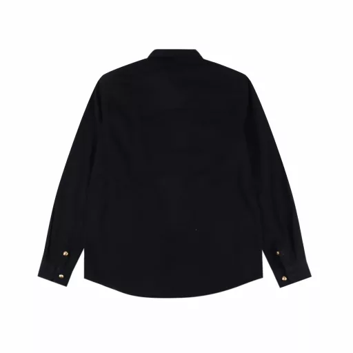 Celine CE Gilded Shirt JacketCustomized satin elegant fabric, using imported machine embroidery patch laminating and binding process, and then manually pasting Velcro, so that the Velcro and the armband are fully in contact and bonded, and finally the imported machine is used to sew the binding cloth along the embroidery patch (time-consuming, labor-intensive and expensive, the truth is in the details), the template machine opens the bag, the preset template is used to guide the position, shape and size of the bag opening, and the accuracy ensures the quality of the bag opening effect. The fabrics are all fermented and washed, with a better feel and texture, not easy to deform, shrink, or fade, and maintain long-term beauty, customized accessories, loose version