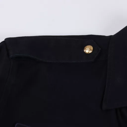 Celine CE Gilded Shirt JacketCustomized satin elegant fabric, using imported machine embroidery patch laminating and binding process, and then manually pasting Velcro, so that the Velcro and the armband are fully in contact and bonded, and finally the imported machine is used to sew the binding cloth along the embroidery patch (time-consuming, labor-intensive and expensive, the truth is in the details), the template machine opens the bag, the preset template is used to guide the position, shape and size of the bag opening, and the accuracy ensures the quality of the bag opening effect. The fabrics are all fermented and washed, with a better feel and texture, not easy to deform, shrink, or fade, and maintain long-term beauty, customized accessories, loose version