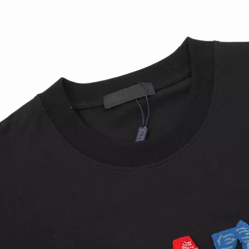 Prada 3D Toothbrush Velvet Graffiti Embroidered Short Sleeve