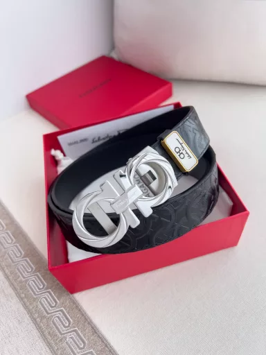 Ferrgamo.. Ferragamo Belt ✈️ Automatic Belt · Belt P160Model: Automatic buckle, pure steel automatic buckle, first layer cowhide, automatic belt bodyMaterial: 🐂 100% first layer cowhide, guaranteed genuine leather. 24k pure steel buckle 🌈 Same quality as the counter, first layer cowhide original horseshoe print ➕ first layer cowhide plain leather bottom, silver buckle, pure steel material classic logo, belt body can be freely cut, first choice for gifting and personal use ✈️