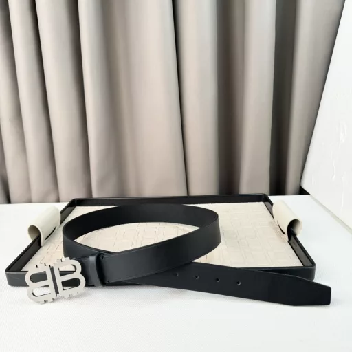 BalenciagaWidth: 3.5 cmTop layer crocodile leatherVintage distressed logo metal hardware