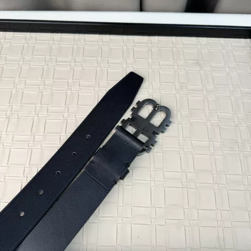 BalenciagaWidth: 3.5 cmTop layer crocodile leatherVintage distressed logo metal hardware