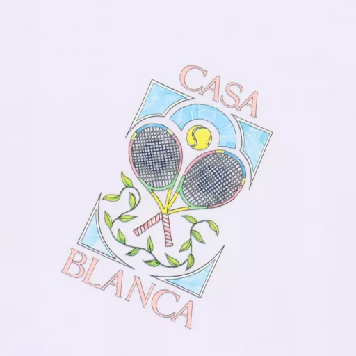 Casablanca/25ss Tennis racket painted graffiti print short-sleeved T-shirtThe simple fashion element design highlights simplicity and is a high-value item this summer.The customer-supplied high-quality knitted cotton 280g fabric has a smooth and delicate feel and is impeccably breathable and comfortable to wear.The fashionable silhouette cutting design highlights the latest fashion trends.Tennis racket painted graffiti prints, special print patterns use an elliptical machine to scan the pattern first and then manually refine the details.The color of the board is repeatedly adjusted, and the ink paddle material is used to perform direct printing on the board.The loose version can be easily controlled by all body shapes, which can be said to have both strength and appearance!