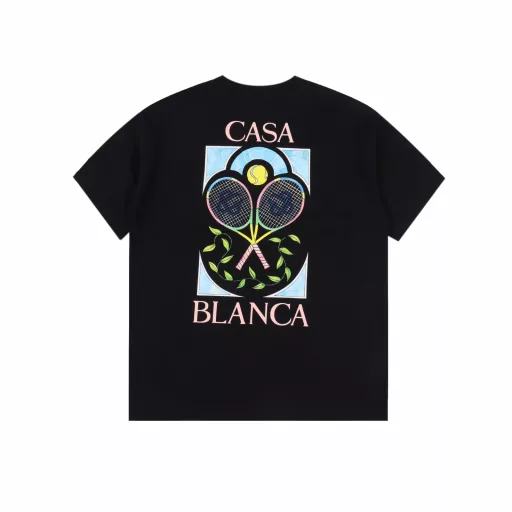 Casablanca/25ss Tennis racket painted graffiti print short-sleeved T-shirtThe simple fashion element design highlights simplicity and is a high-value item this summer.The customer-supplied high-quality knitted cotton 280g fabric has a smooth and delicate feel and is impeccably breathable and comfortable to wear.The fashionable silhouette cutting design highlights the latest fashion trends.Tennis racket painted graffiti prints, special print patterns use an elliptical machine to scan the pattern first and then manually refine the details.The color of the board is repeatedly adjusted, and the ink paddle material is used to perform direct printing on the board.The loose version can be easily controlled by all body shapes, which can be said to have both strength and appearance!