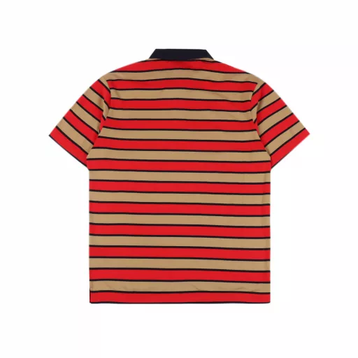 Prada PRD red and green striped short-sleeved Polo shirtOriginal purchase, customized 60-count double-strand 190g twill cotton fabric, the fabric has been washed, the texture is better, not easy to deform, not easy to shrink, not easy to fade, and the fit is perfect. Laser cutting alignment, the sleeves are symmetrical on the left and right. The chest uses imported machine embroidery technology, three-dimensional embroidery. The lines are smooth and delicate. The upper body effect is very good, the same style for men and women