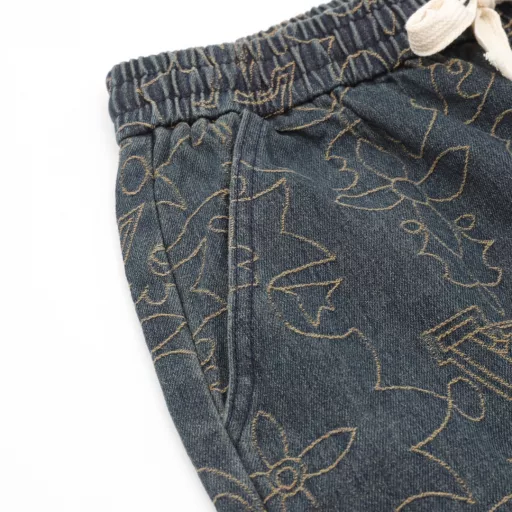 Louis Vuitton 1V 25SS Arabic pattern jacquard denim shortsLight luxury, a must-have item for men and women's daily commuting wear. Correct version, welcome to compareDetailed features· Custom-woven and dyed Arabic pattern jacquard fabric· Infrared positioning cutting, all alignment· Garment washing and fermentation process· Customized original brass metal buttons· Pants with elastic waist design· Rear patch pocket design· Special car full wheat clip process
