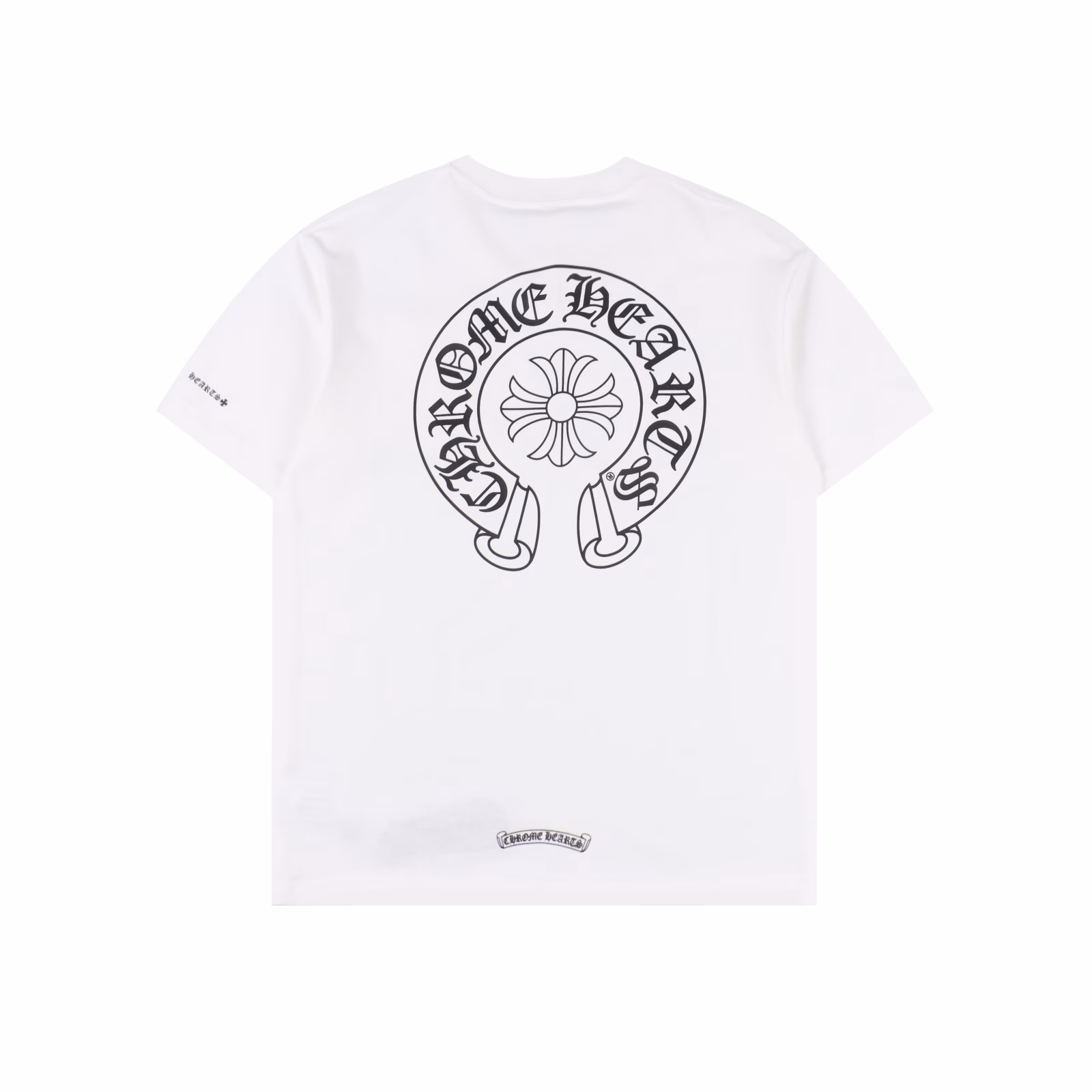 Chrome Hearts front and back horseshoe print short sleeve T-shirtPrinted by imported direct injection machine Hardware accessories are all custom-madeCorrect configuration Black 2025 Chrome Hearts genuine packaging 280g custom-dyed double yarn cotton Large version Loose and stylish Different from the low version of the slim version The upper body is pulled up Correct high-density main label Washable hangtag Hand-sewn