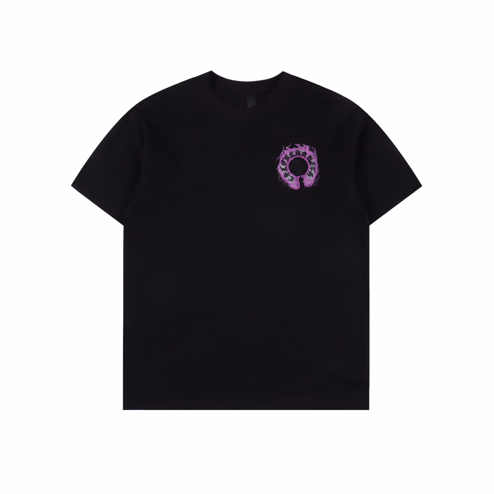 Chrome Hearts Purple Horseshoe Short Sleeve T-shirtPrinted by imported direct-injection machine. Hardware and accessories are all ground and customizedCorrect configuration Black 2025 Chrome Hearts genuine packaging 280g custom-dyed double yarn cotton Large version Loose and stylish Different from the low version of the slim version The upper body is pulled hips Correct high-density main label Washable hangtag Hand-sewn