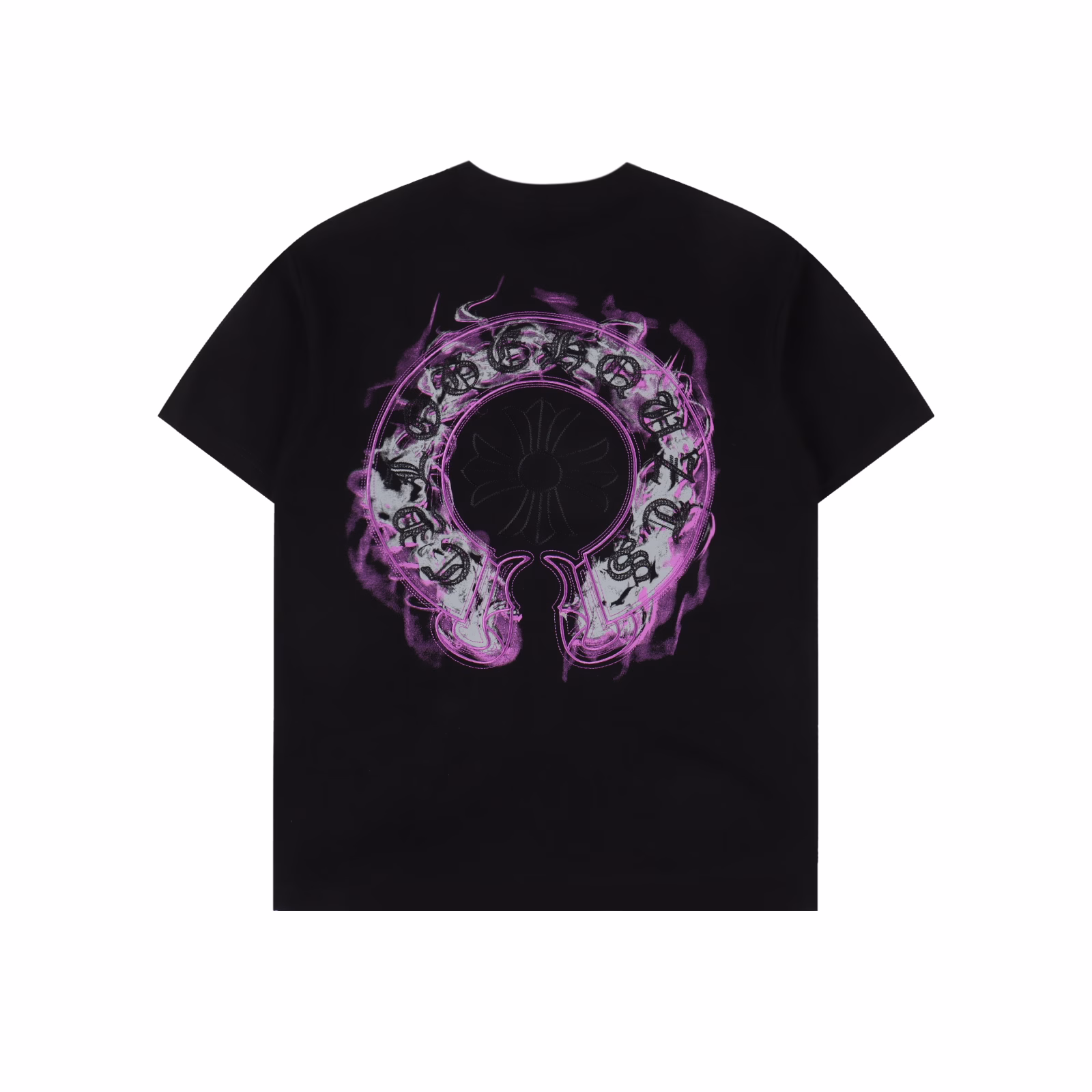 Chrome Hearts Purple Horseshoe Short Sleeve T-shirtPrinted by imported direct-injection machine. Hardware and accessories are all ground and customizedCorrect configuration Black 2025 Chrome Hearts genuine packaging 280g custom-dyed double yarn cotton Large version Loose and stylish Different from the low version of the slim version The upper body is pulled hips Correct high-density main label Washable hangtag Hand-sewn