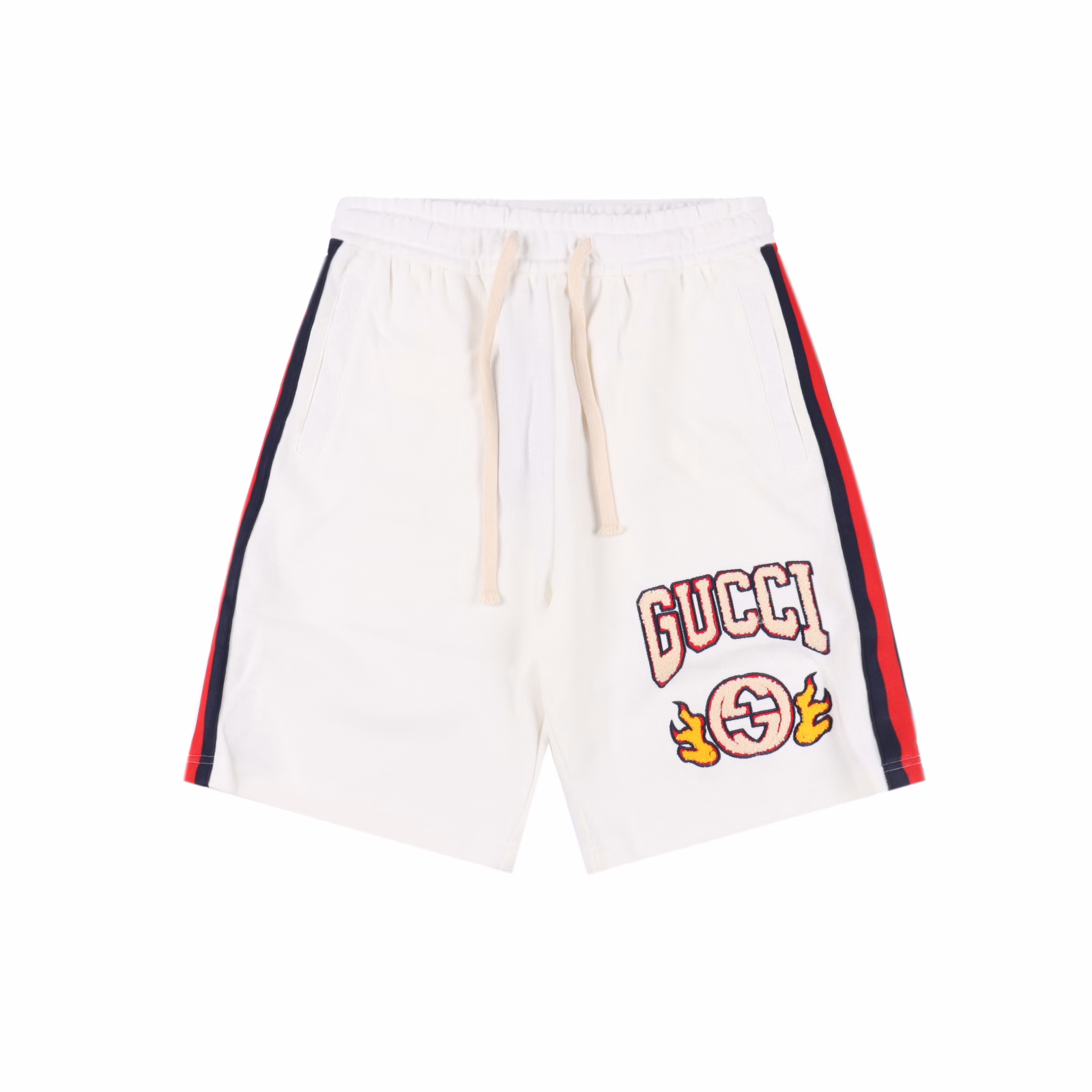 Gucci flame logo towel embroidered letter shortsNew aesthetic inspiration fun design, channel nature boutique. Make the overall design more elegant and fashionable, the hottest series this summer, sought after by countless celebrities and trendsetters. The neat details of the cutting process add color to the fun fashion! The neat and meticulous, fitted version structure is even more ingenious, the upper body is not only recognizable but also youthful. A style with extreme wearing meaning and wearing performance, gorgeous color matching, this style of craftsmanship must also be extremely extraordinary, the comfort of the upper body is absolutely strong enough, and it is also a manifestation of the essence of luxury! Soft and thin, the touch is extremely seductive, the breathability is very strong, especially suitable for the needs of spring and summer, a proper wearing enjoyment, and the details and webbing craftsmanship are perfect, more advanced!