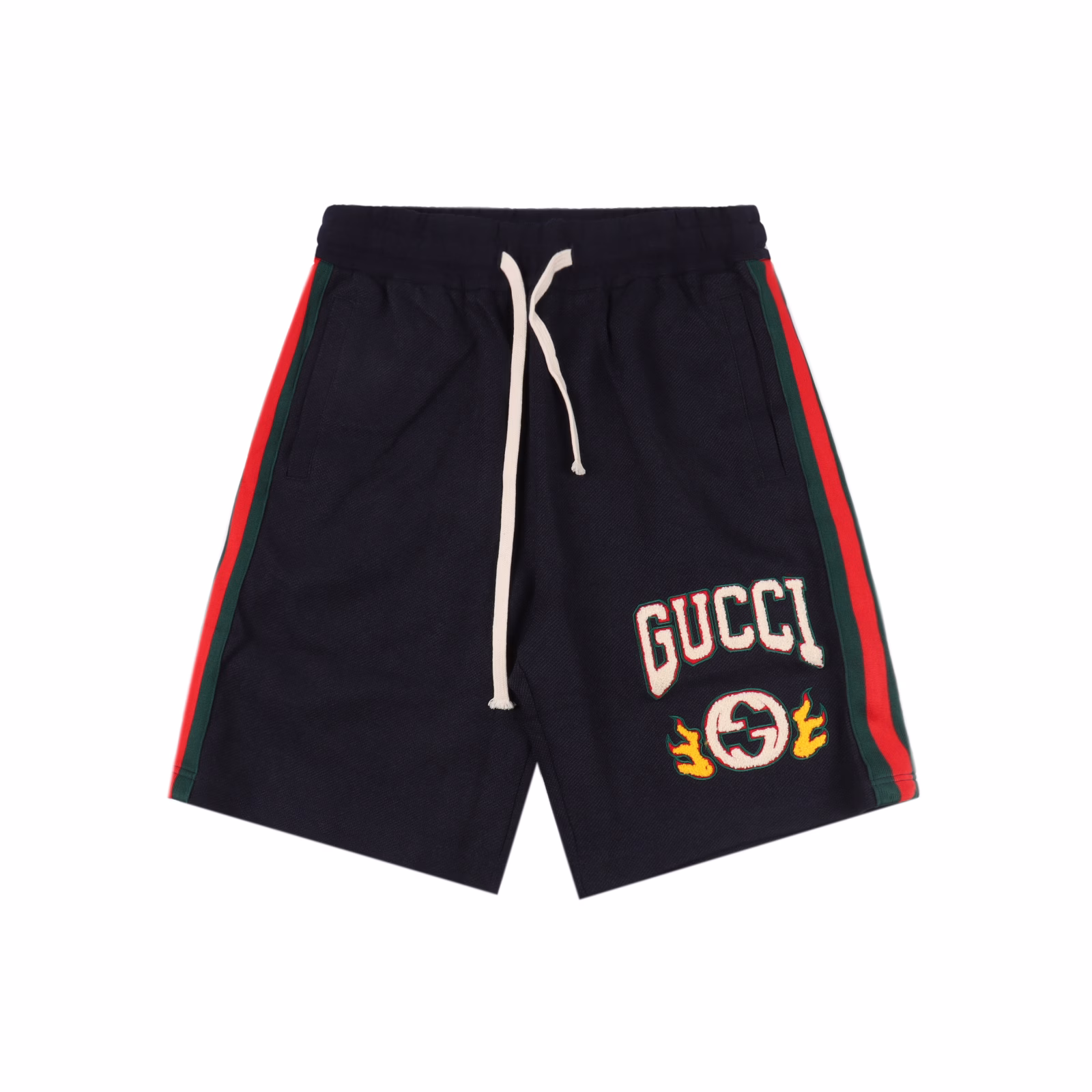 Gucci flame logo towel embroidered letter shortsNew aesthetic inspiration fun design, channel nature boutique. Make the overall design more elegant and fashionable, the hottest series this summer, sought after by countless celebrities and trendsetters. The neat details of the cutting process add color to the fun fashion! The neat and meticulous, fitted version structure is even more ingenious, the upper body is not only recognizable but also youthful. A style with extreme wearing meaning and wearing performance, gorgeous color matching, this style of craftsmanship must also be extremely extraordinary, the comfort of the upper body is absolutely strong enough, and it is also a manifestation of the essence of luxury! Soft and thin, the touch is extremely seductive, the breathability is very strong, especially suitable for the needs of spring and summer, a proper wearing enjoyment, and the details and webbing craftsmanship are perfect, more advanced!