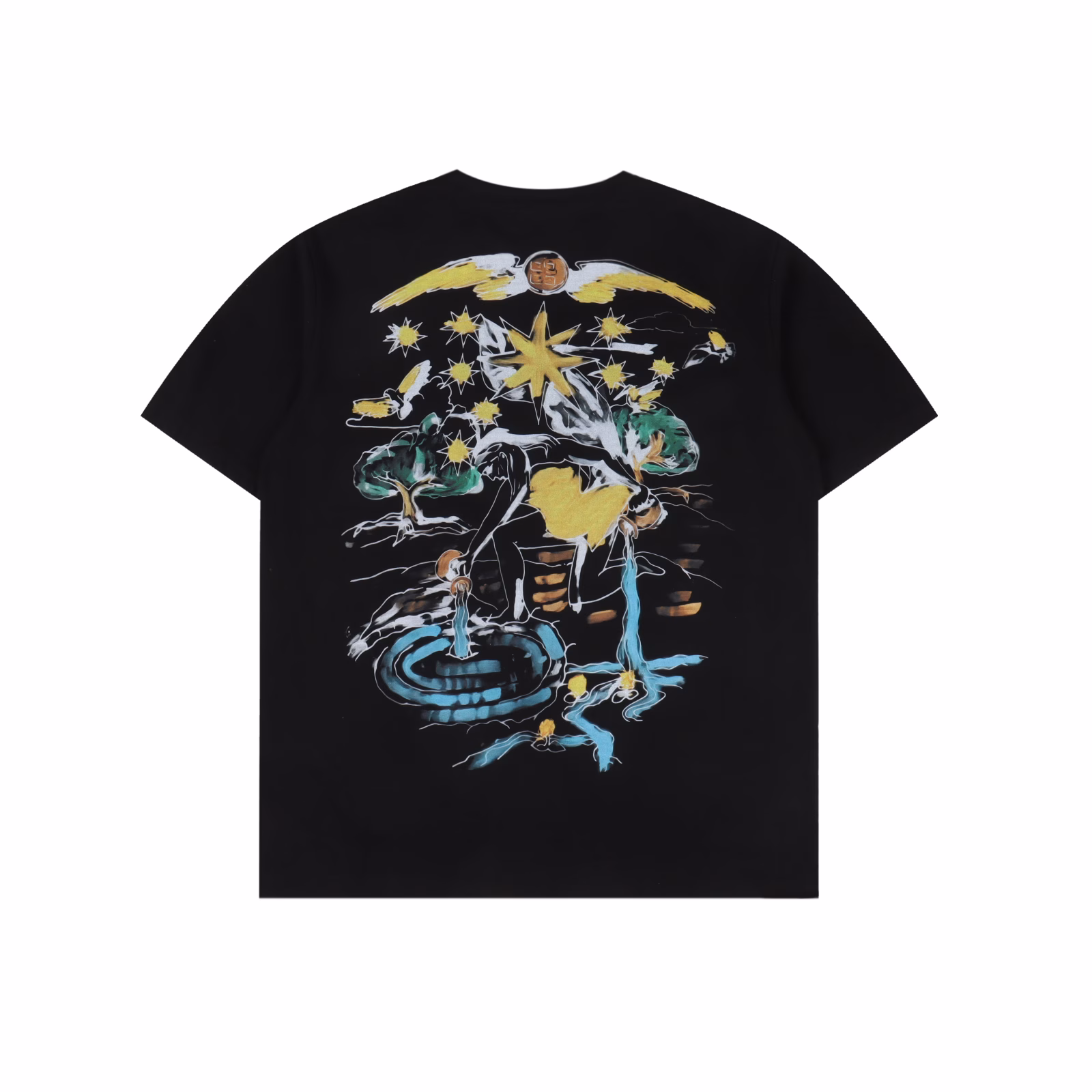 Givenchy 25ss star pattern printed round neck short-sleeved T-shirtCustomized fabric 280g weight after washing 100% combed cotton double yarn fabricPrinting process, thread weaving and dyeing without color difference, no pressure in and out of the counter, shoulder-stretching process to increase the washing life of clothes, no deformation, hand-sewn collar label, free to compare any quality.