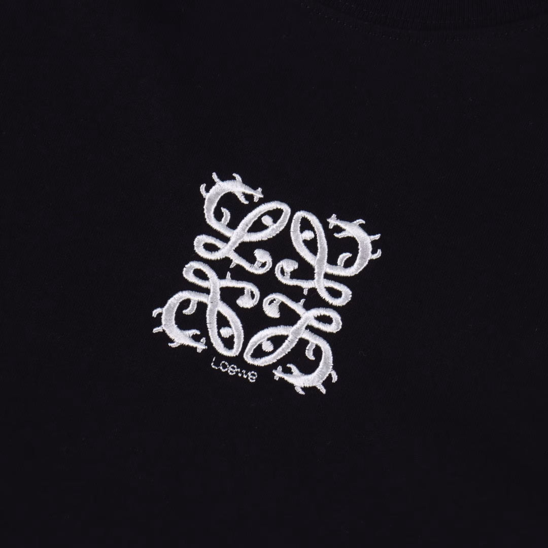 Loewe Classic Dragon Logo Corsage Embroidered Short Sleeve