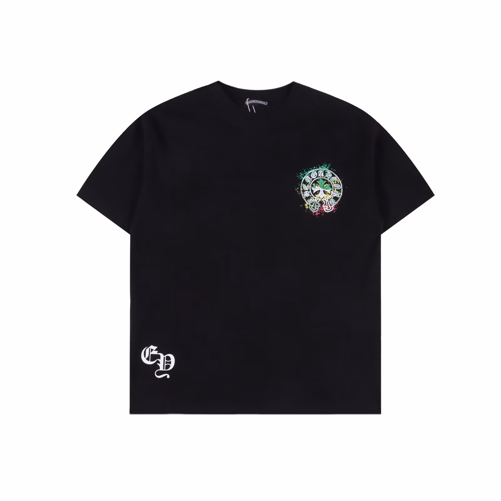 Chrome Hearts CH Inkjet Printed Short Sleeve T-shirtThe fabric is 280g combed cotton, customized 32-count 1*1 thread, and the garment is washed twice. The fabric is comfortable and skin-friendly without any strange feeling. It is a custom-made dyed fabric with high textile density, good drape, and not easy to deform. The thick weave plus the compact spinning process will not affect the breathability of the fabric. The color saturation is very high. It is imported digital direct printing technology. It is a versatile and good-looking short-sleeved shirt. The loose version covers the flesh and makes it look thin. It is suitable for both men and women.