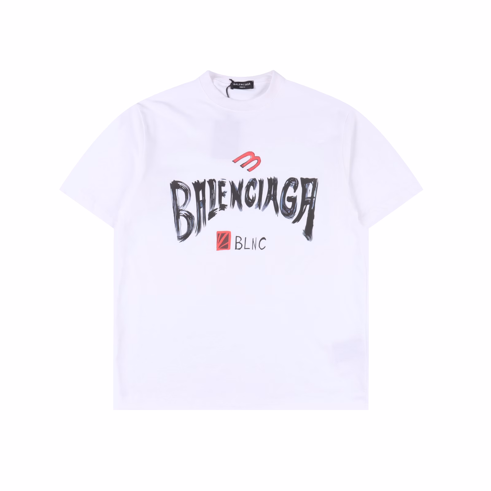 Balenciaga printed letter short-sleeved T-shirtWashed cotton fabric, weighing about 300 grams after washing. Soft and skin-friendly. Fine workmanship, moderate thickness. Same style for men and women, loose fit, fashionable and versatile.