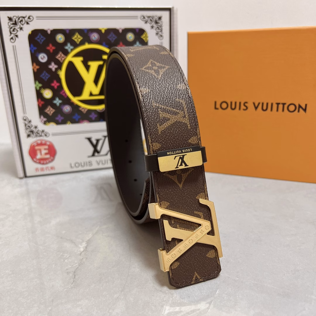 Louis Vuitton💕Original P140Material: Original cowhide belt 100% top layer cowhide belt✨Guaranteed genuine leather, 24K pure steel buckle, original quality from the counter, fine workmanship, fashionable brand, first choice for gifting or personal use