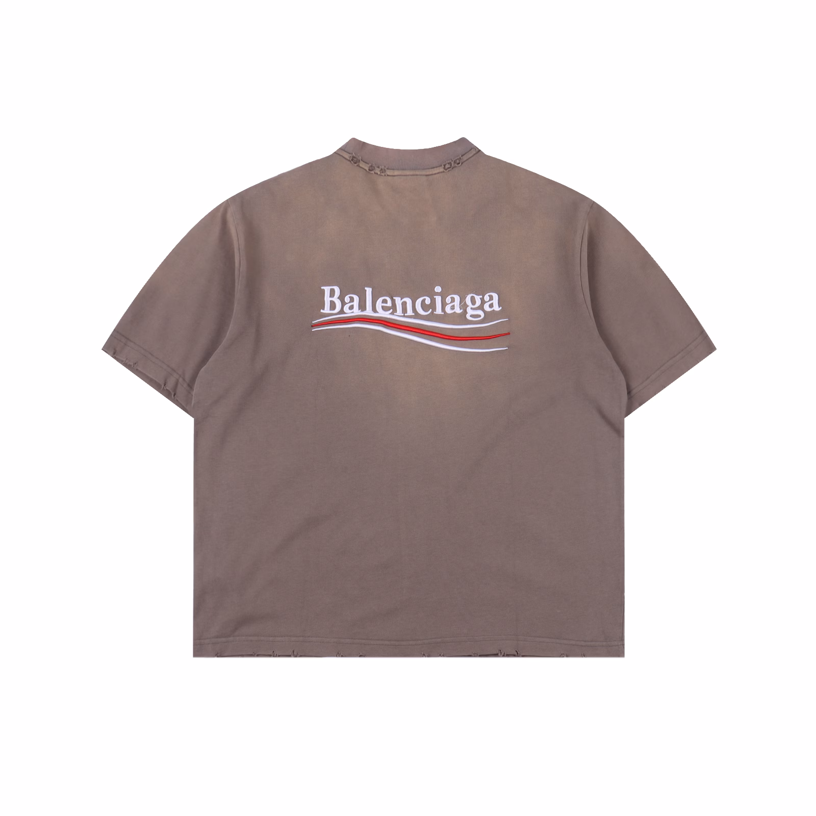 Balenciaga 25ss washed cola embroidered fried color hole short-sleeved T-shirtSummer dopamine retro fried color cola wave embroidery destruction seriesUsing the latest fabric of Paris 25 yearsThe chest embroidery and the large logo embroidery on the back are imported Tajima machine embroideryHanging tag, collar label, washed wheat three labels are complete 280g heavy combed cotton, full of thickness, unisex styleThe upper body is super summery, 6 color combinations are available at one time, full of sincerityOversize loose drop shoulder version, easy to control for any body shape