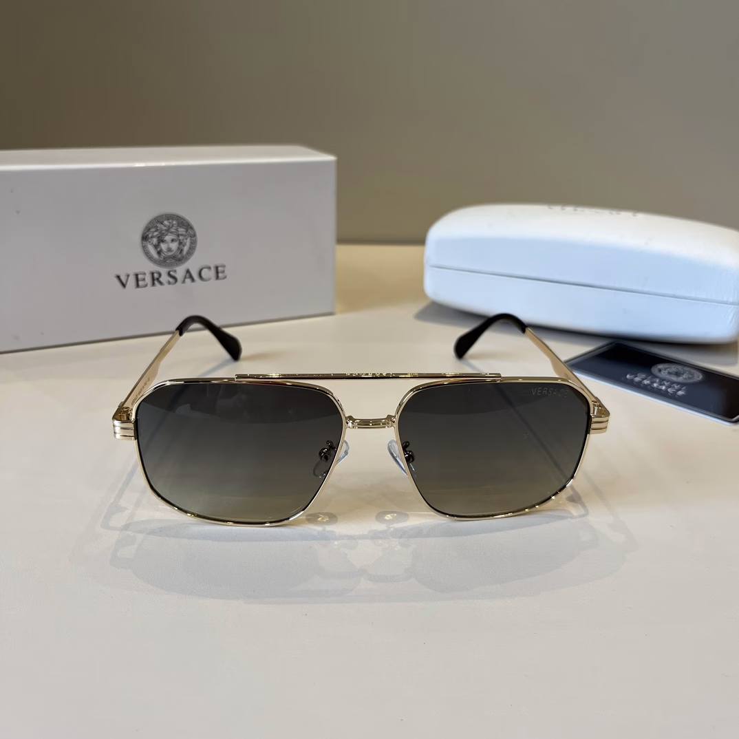 Versace's new sunglasses🕶️Same style for men and women, extremely comfortable to wearFashionable styleClassic metal single beam aviator toad-shaped fashion sunglasses