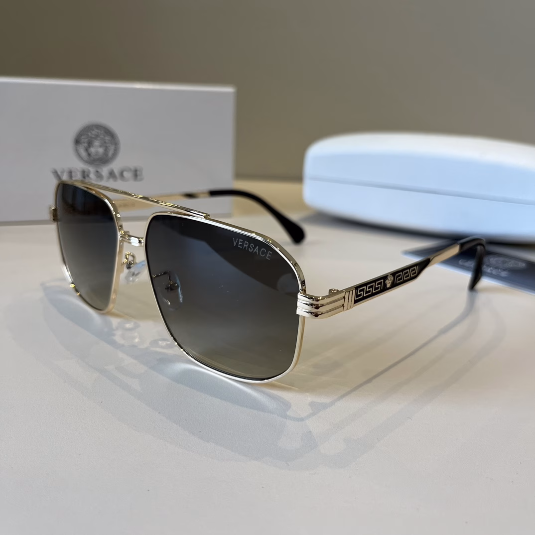 Versace's new sunglasses🕶️Same style for men and women, extremely comfortable to wearFashionable styleClassic metal single beam aviator toad-shaped fashion sunglasses
