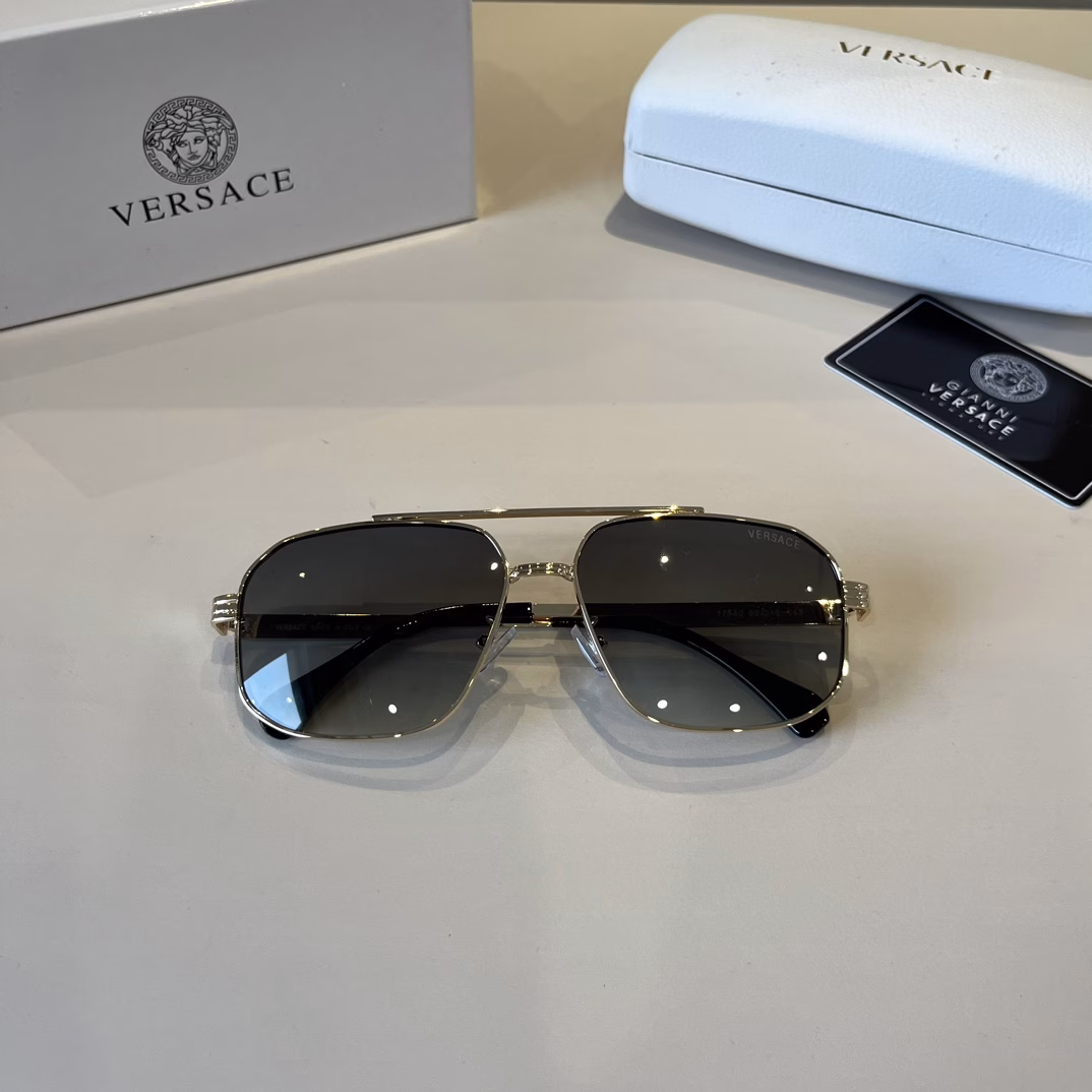 Versace's new sunglasses🕶️Same style for men and women, extremely comfortable to wearFashionable styleClassic metal single beam aviator toad-shaped fashion sunglasses