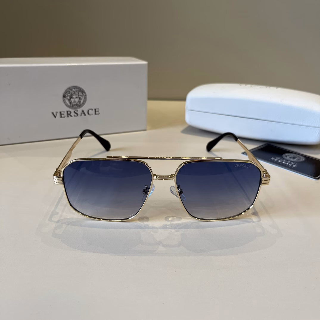 Versace's new sunglasses🕶️Same style for men and women, extremely comfortable to wearFashionable styleClassic metal single beam aviator toad-shaped fashion sunglasses