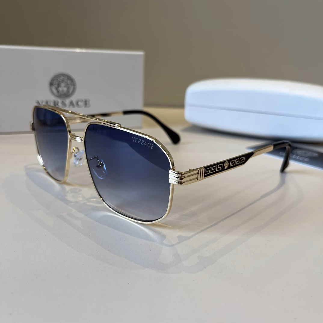 Versace's new sunglasses🕶️Same style for men and women, extremely comfortable to wearFashionable styleClassic metal single beam aviator toad-shaped fashion sunglasses