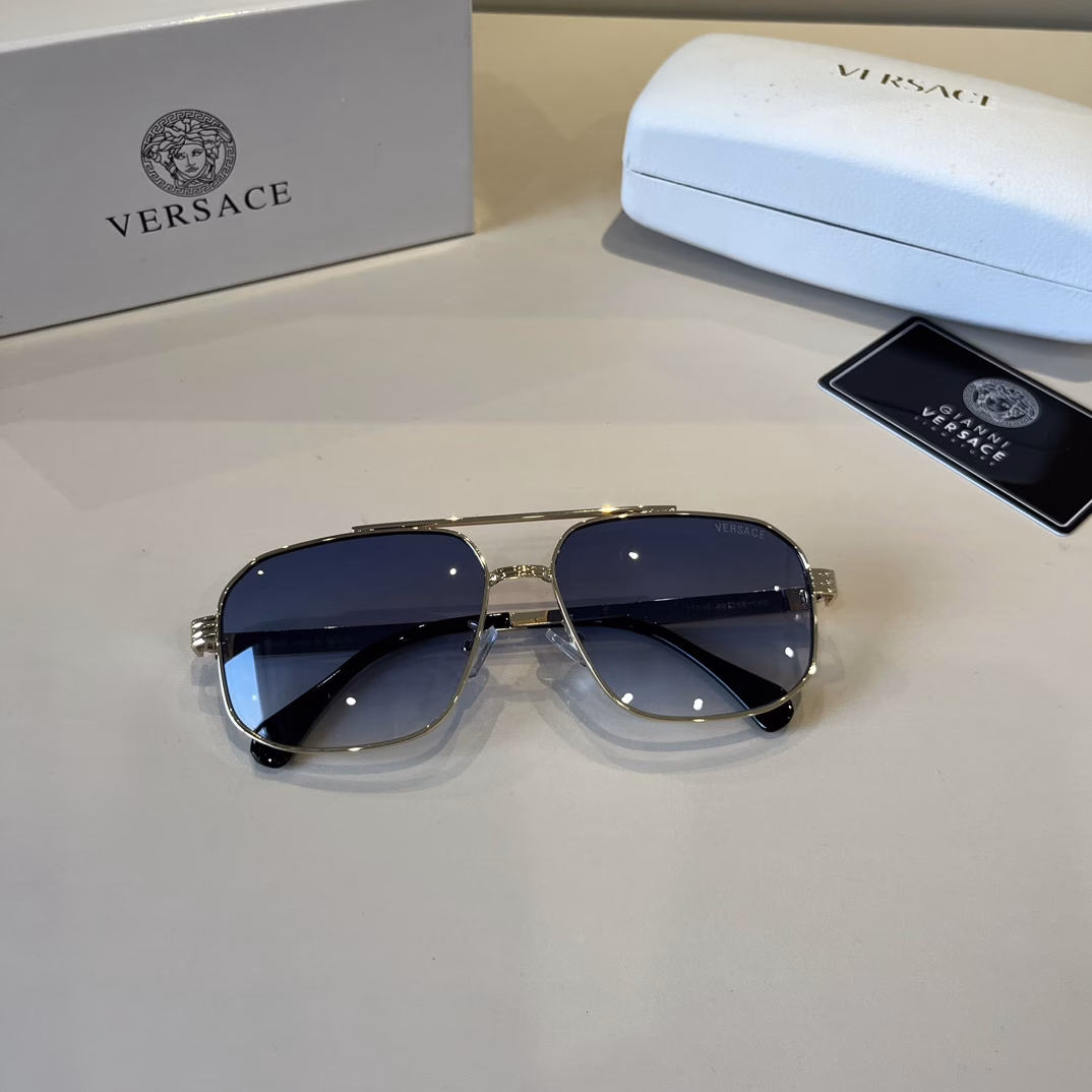 Versace's new sunglasses🕶️Same style for men and women, extremely comfortable to wearFashionable styleClassic metal single beam aviator toad-shaped fashion sunglasses
