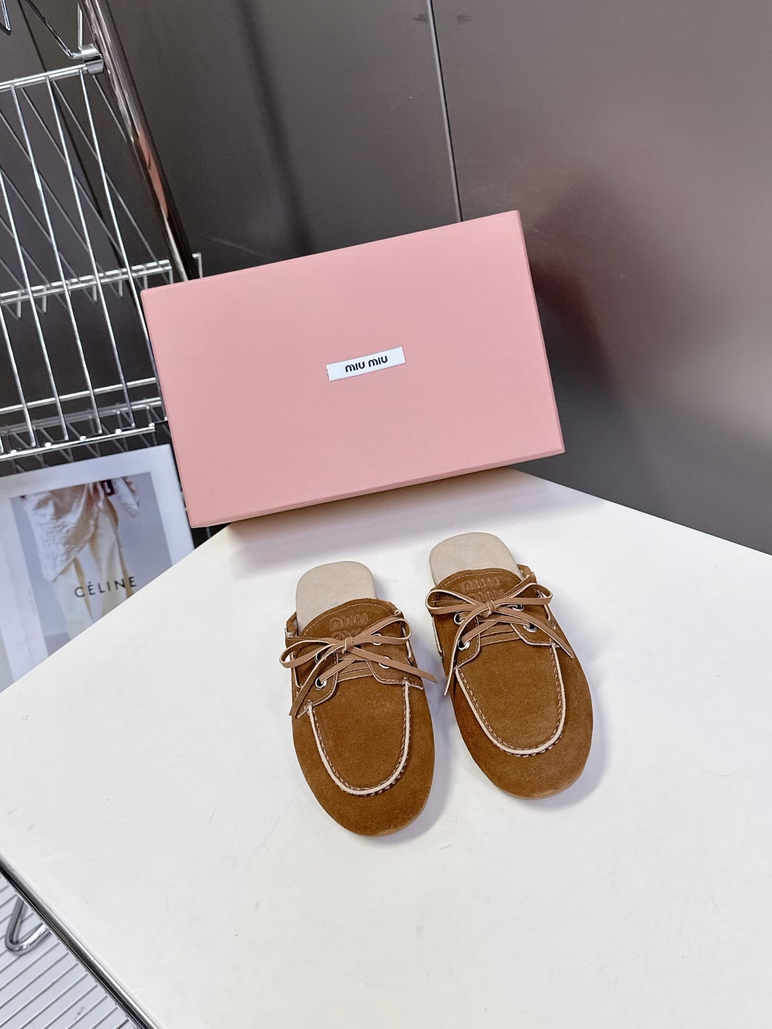 Miu Miu Milan catwalk style spring and summer half-slip moccasins