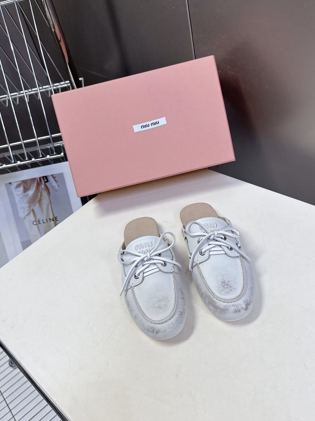Miu Miu Milan catwalk style spring and summer half-slip moccasins