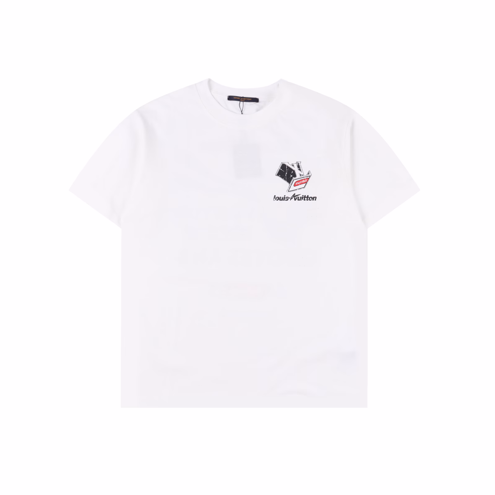 Louis Vuitton 25ss ripped print short-sleeved T-shirtHot-selling spring and summer short-sleeved T-shirt in stock, simple basic wardrobe artifact, a must-have for casual and versatile styles, first-class workmanship and texture, regular European goods