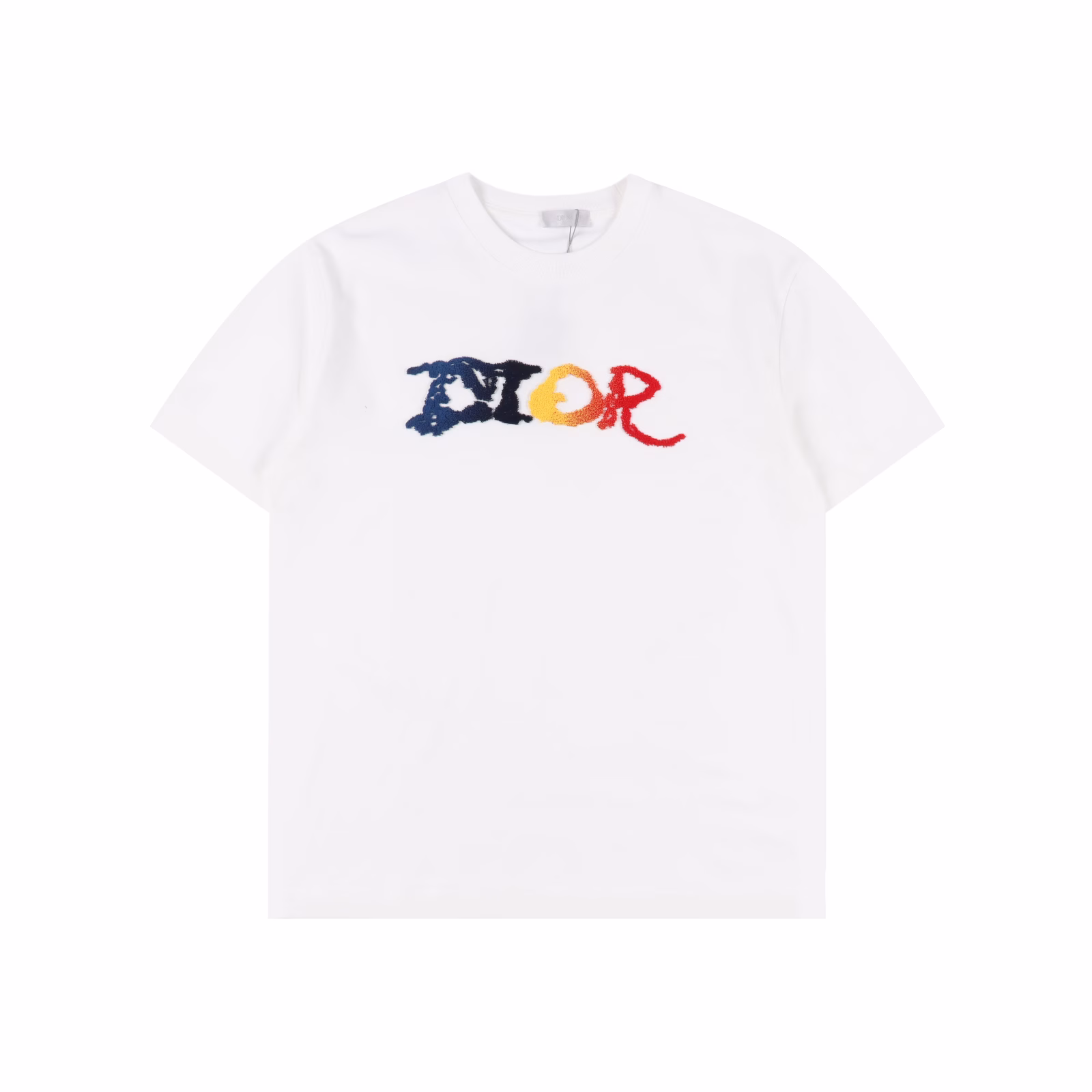 Dior classic toothbrush velvet gradient embroidered short sleeves