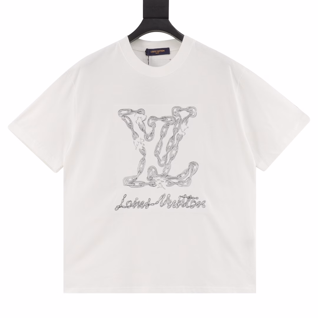 Louis Vuitton Chain Corsage Embroidered Short Sleeve