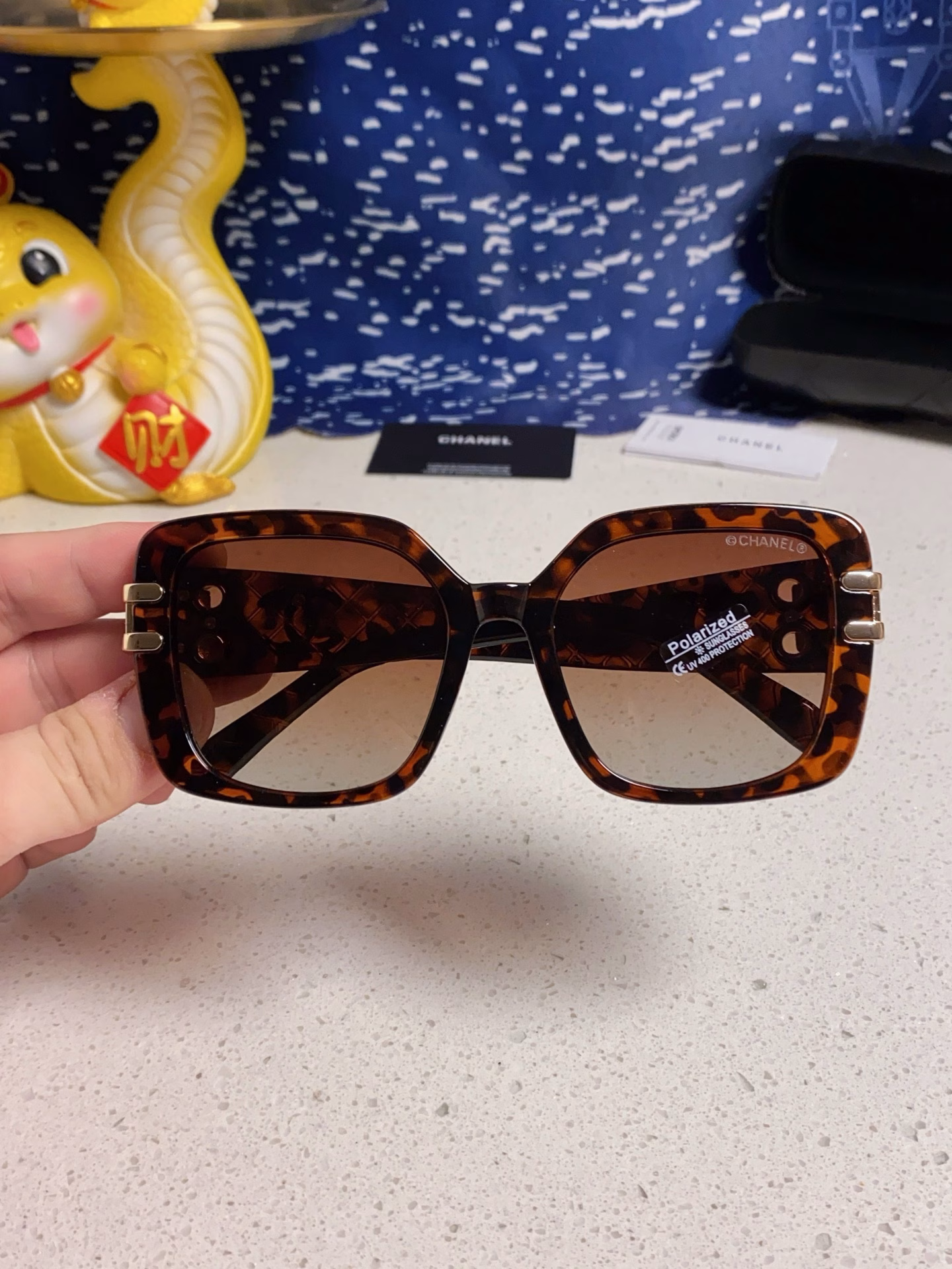 Chanel event new style internet celebrity star 2025 Chanel with letter large frame sunglasses couple fashion slim sunglasses