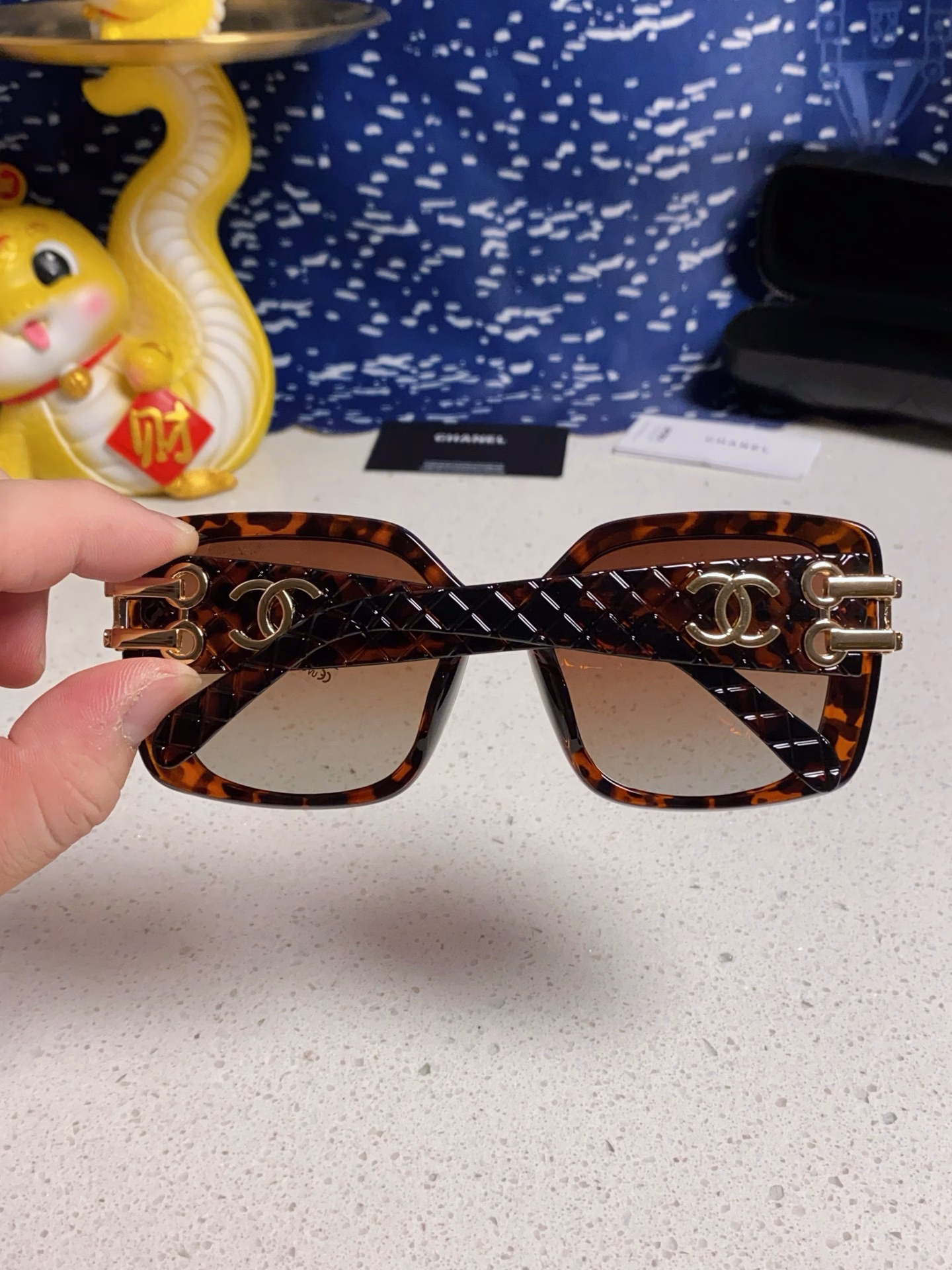 Chanel event new style internet celebrity star 2025 Chanel with letter large frame sunglasses couple fashion slim sunglasses