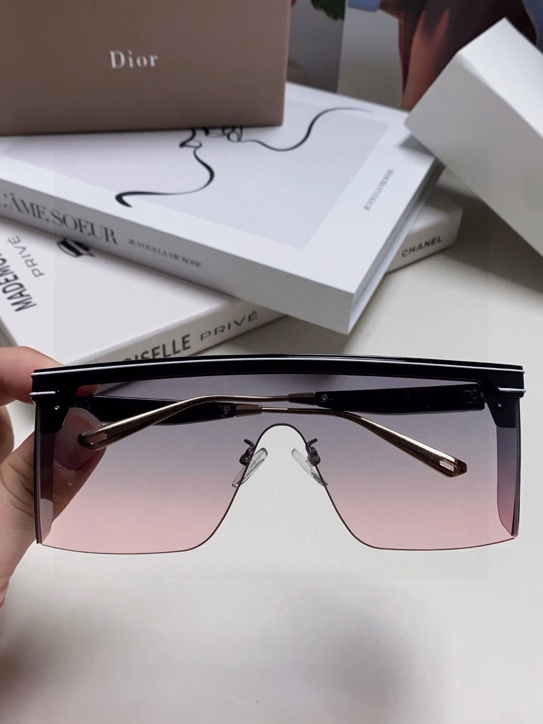 Dior purchasing new D sunglasses women's large frame letter logo fashion sunglasses CLUB M1U unisex