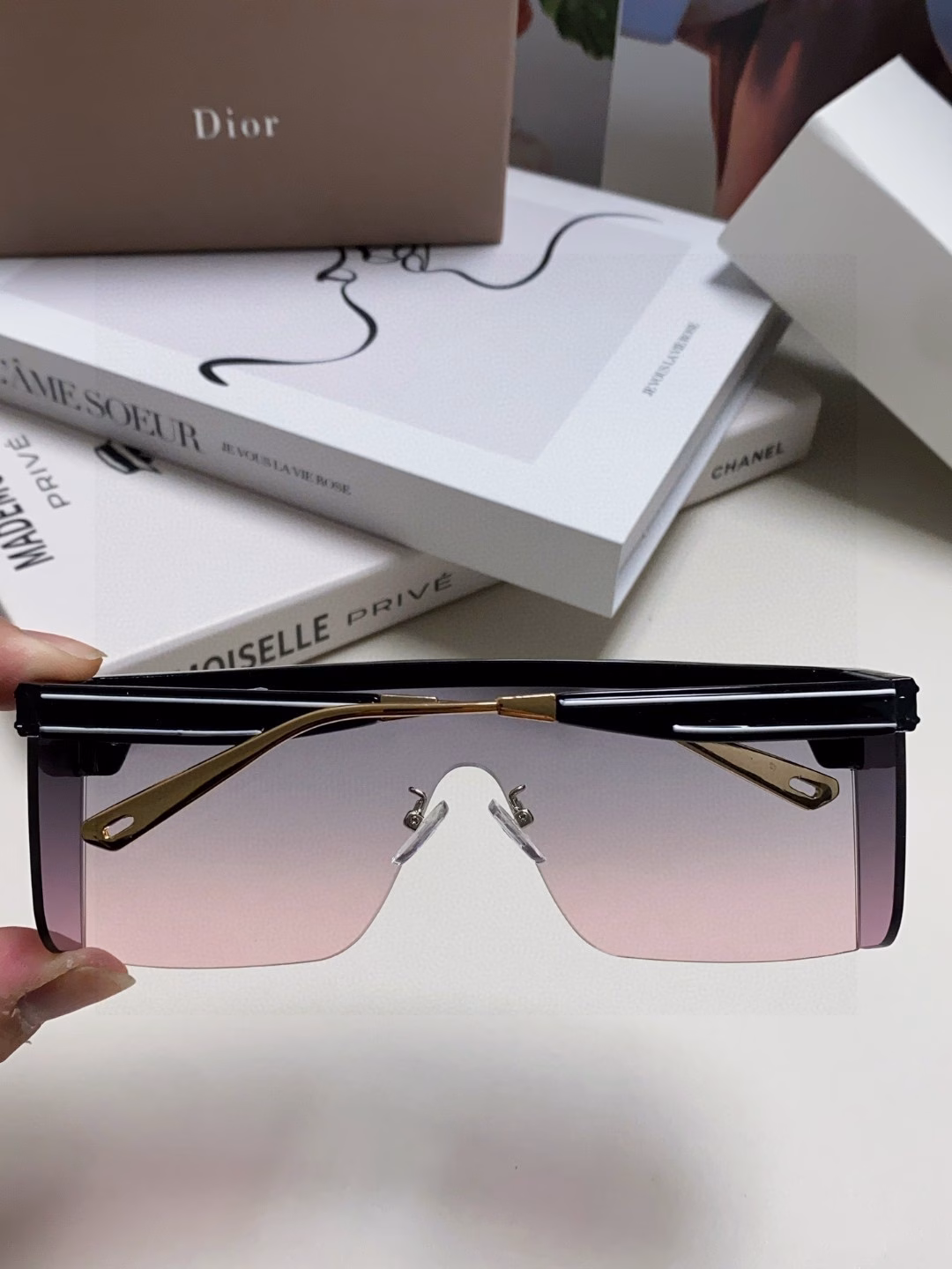 Dior purchasing new D sunglasses women's large frame letter logo fashion sunglasses CLUB M1U unisex