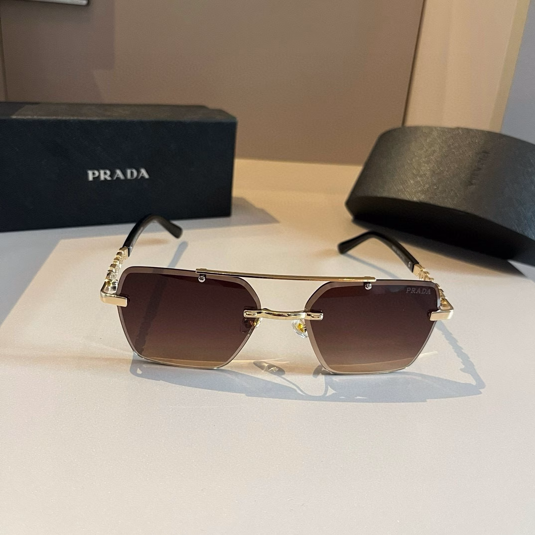 Prada, made by world-class masters. Polarized sunglasses, high-end, fashionable, versatile, men's style, versatile face-slimming sunglasses, high quality! Driving sunglasses!