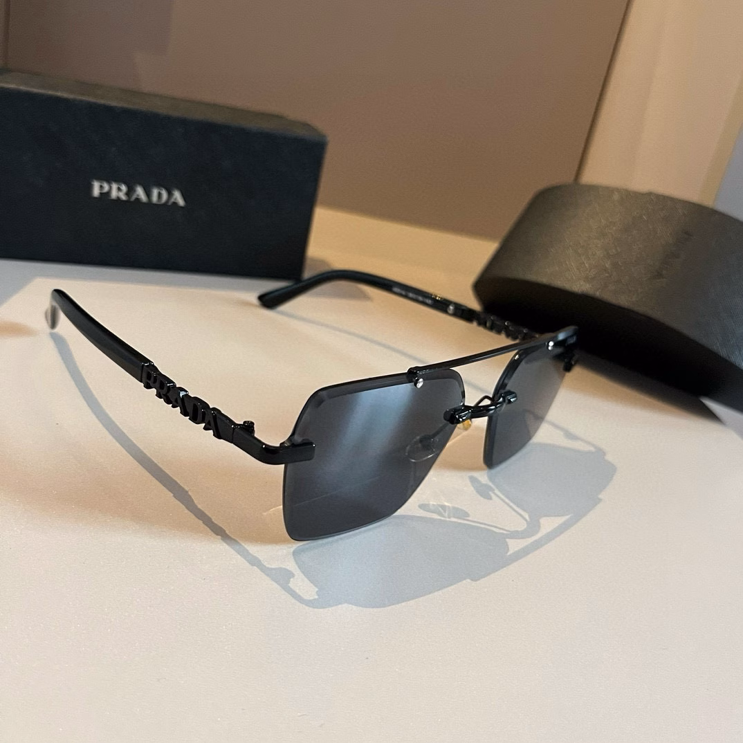 Prada, made by world-class masters. Polarized sunglasses, high-end, fashionable, versatile, men's style, versatile face-slimming sunglasses, high quality! Driving sunglasses!