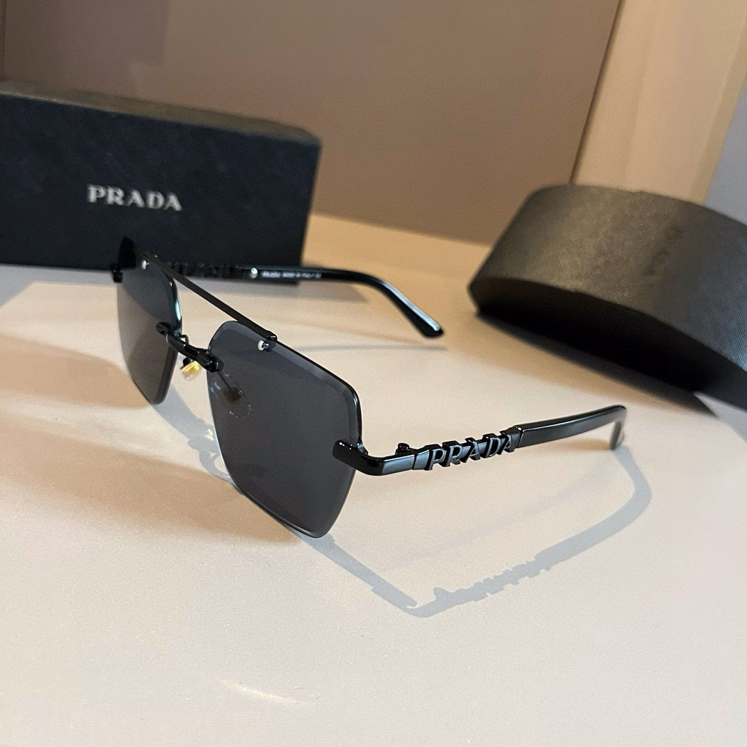 Prada, made by world-class masters. Polarized sunglasses, high-end, fashionable, versatile, men's style, versatile face-slimming sunglasses, high quality! Driving sunglasses!
