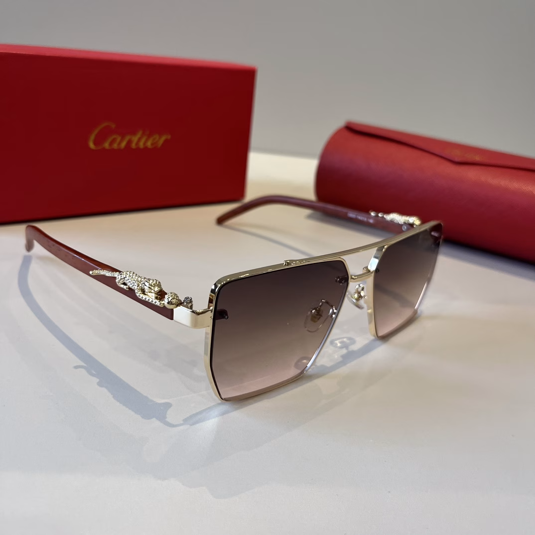 Cartier precious sunglasses metal material PC temples ten frameless ultra-light electroplating craftsmanship exquisite temperament! New models just arrived official website original ultra-high quality, ultra-high-end luxury symbol