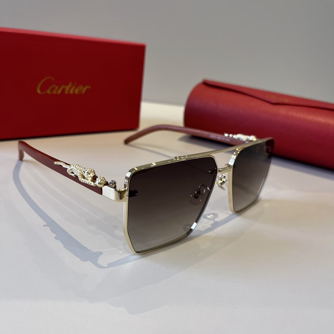 Cartier precious sunglasses metal material PC temples ten frameless ultra-light electroplating craftsmanship exquisite temperament! New models just arrived official website original ultra-high quality, ultra-high-end luxury symbol