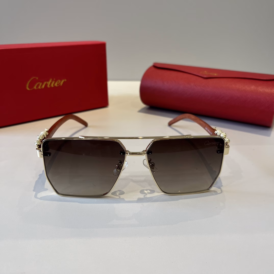 Cartier precious sunglasses metal material PC temples ten frameless ultra-light electroplating craftsmanship exquisite temperament! New models just arrived official website original ultra-high quality, ultra-high-end luxury symbol