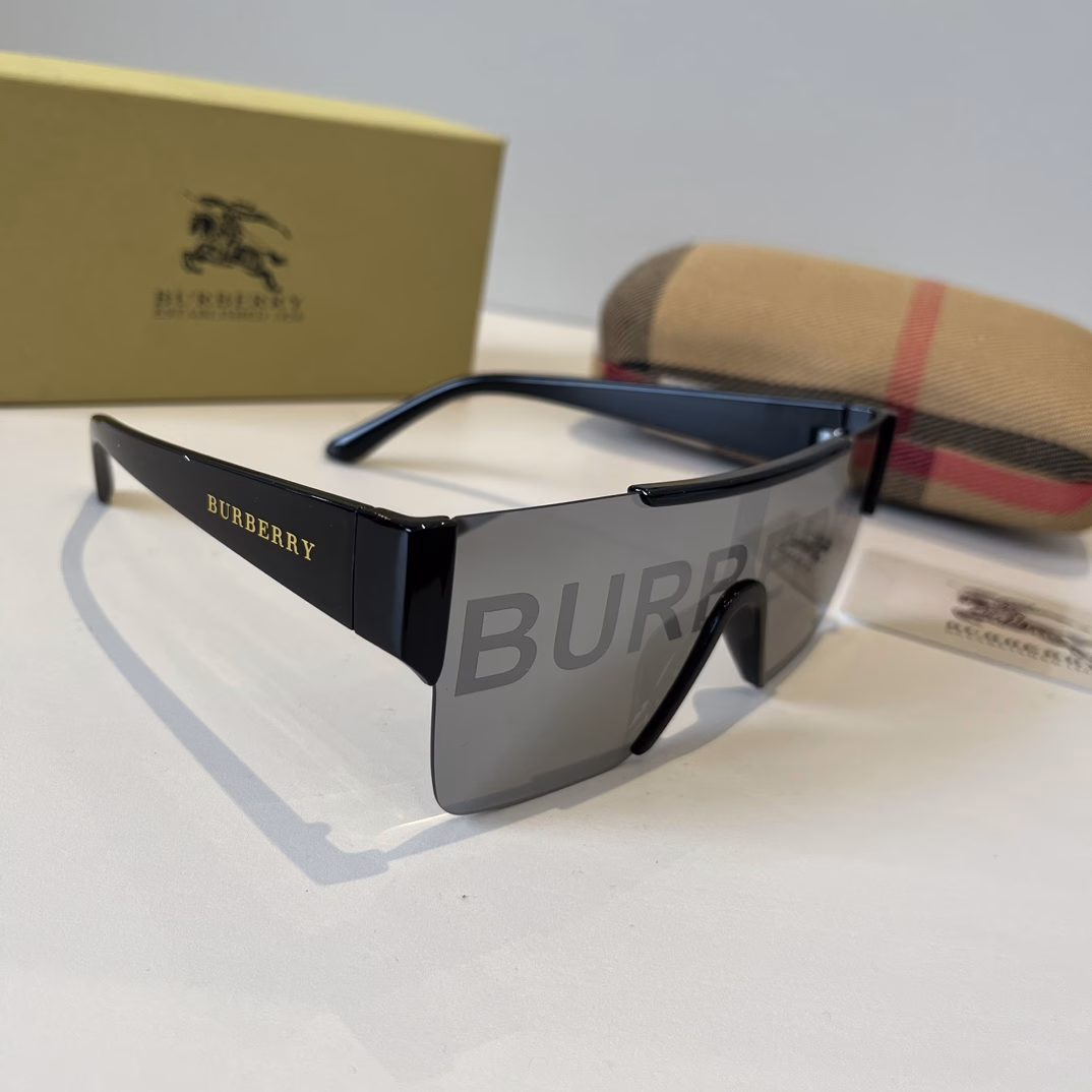 Burberry letter print sunglasses 4291Burberry hip-hop sunglasses goggles BE4291 one-piece sunglasses for men and women