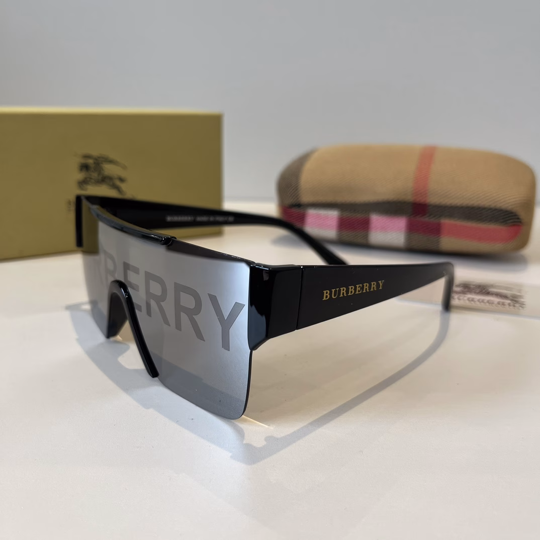 Burberry letter print sunglasses 4291Burberry hip-hop sunglasses goggles BE4291 one-piece sunglasses for men and women