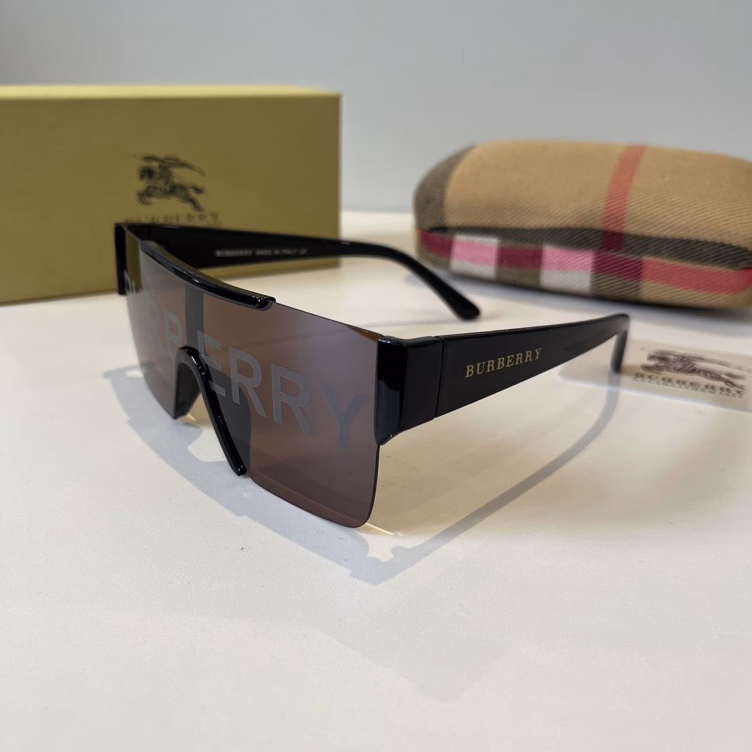 Burberry letter print sunglasses 4291Burberry hip-hop sunglasses goggles BE4291 one-piece sunglasses for men and women