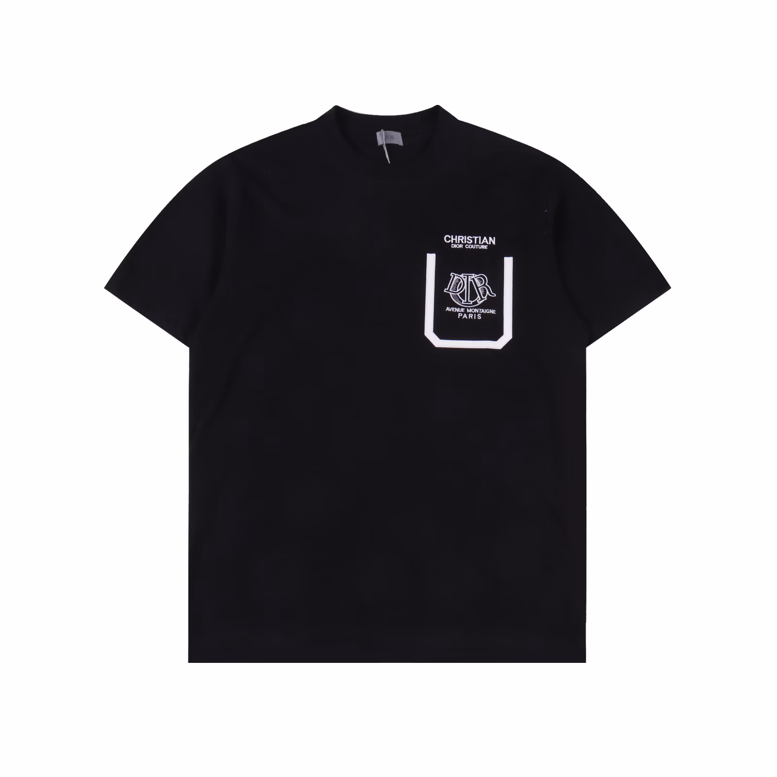 Dior 25 new classic pocket embroidery short-sleeved T-shirtPure cotton washed fabric, weighing about 270 grams after washing, fine workmanship, the same loose version for men and women, fashionable and atmospheric
